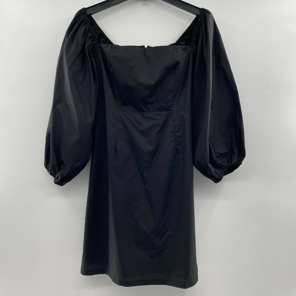 Pomander Place Tuckernuck Square Neck Chloe Mini Dress Black Puff Sleeve sz XXL - Picture 2 of 7